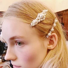 Новые популярные полностью покрытые жемчугом или бусинами, заколка для волос, Для женщин заколки для волос для девочек штифт аксессуары для нарисованной длинноволосой девочкой, заколки для волос заколка для прически