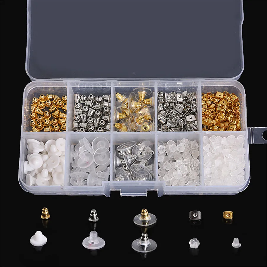 

Transparent Stoppers Earplugs Stud Earrings Silicone Ear Plug Blocked Gold Earring Back Stoppers Ear Caps Diy Jewelry Marking
