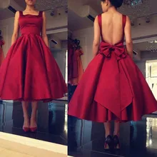2016 New Arrival Hot Sale Custom Made Tea Length Backless font b Evening b font font