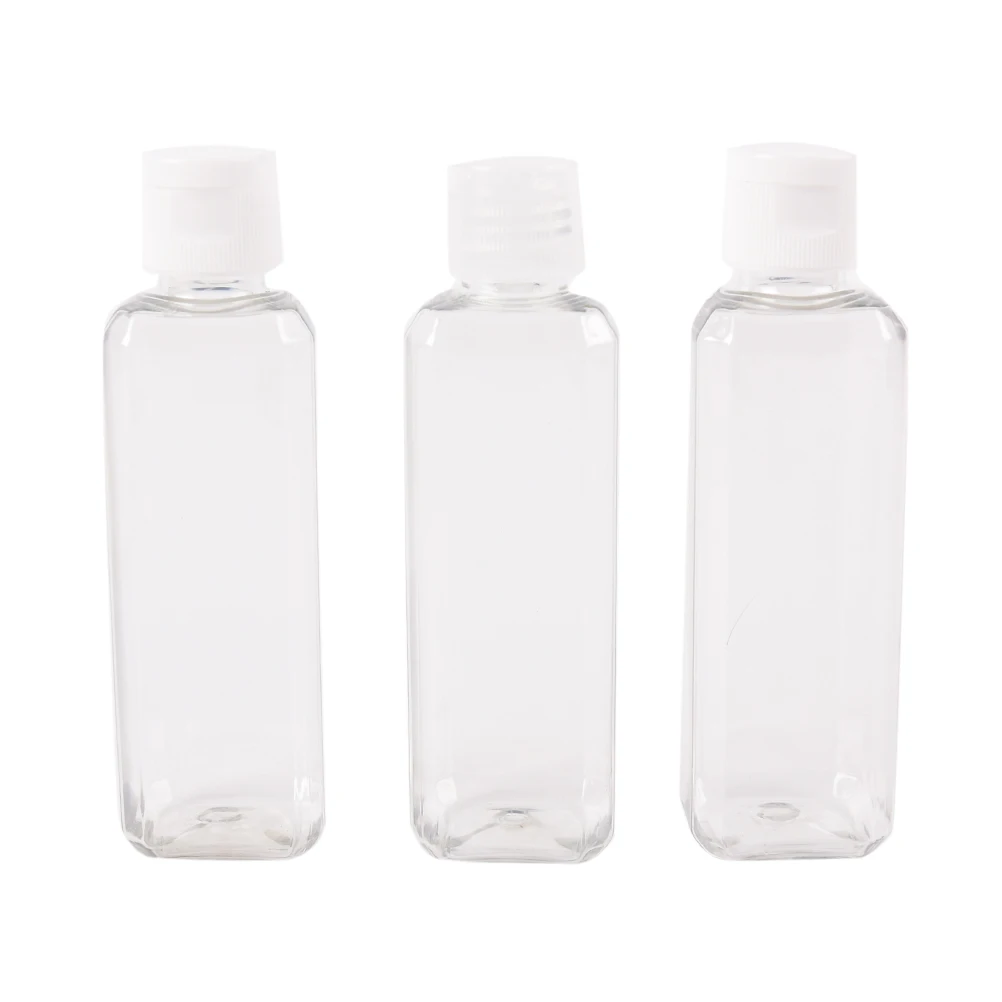 1Pc 100ml Transparent Flip Top Cap Refillable Bottle Clear Small Simple