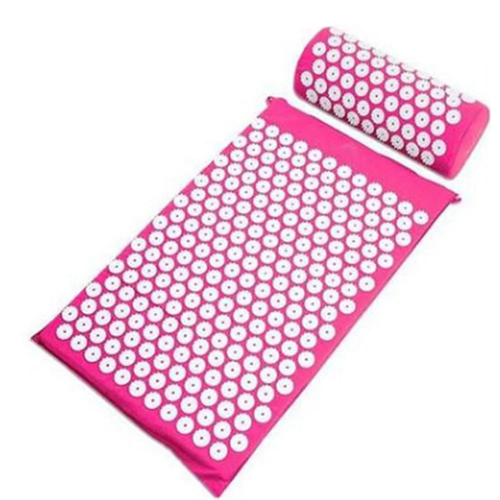 pink pillow Массажный ковер для тела, подушка для йоги, массажер для акупрессуры, облегчение стресса, голова Спайка, массажный коврик, акупрессура, Синий Фиолетовый, подушка - Цвет: pink pillow