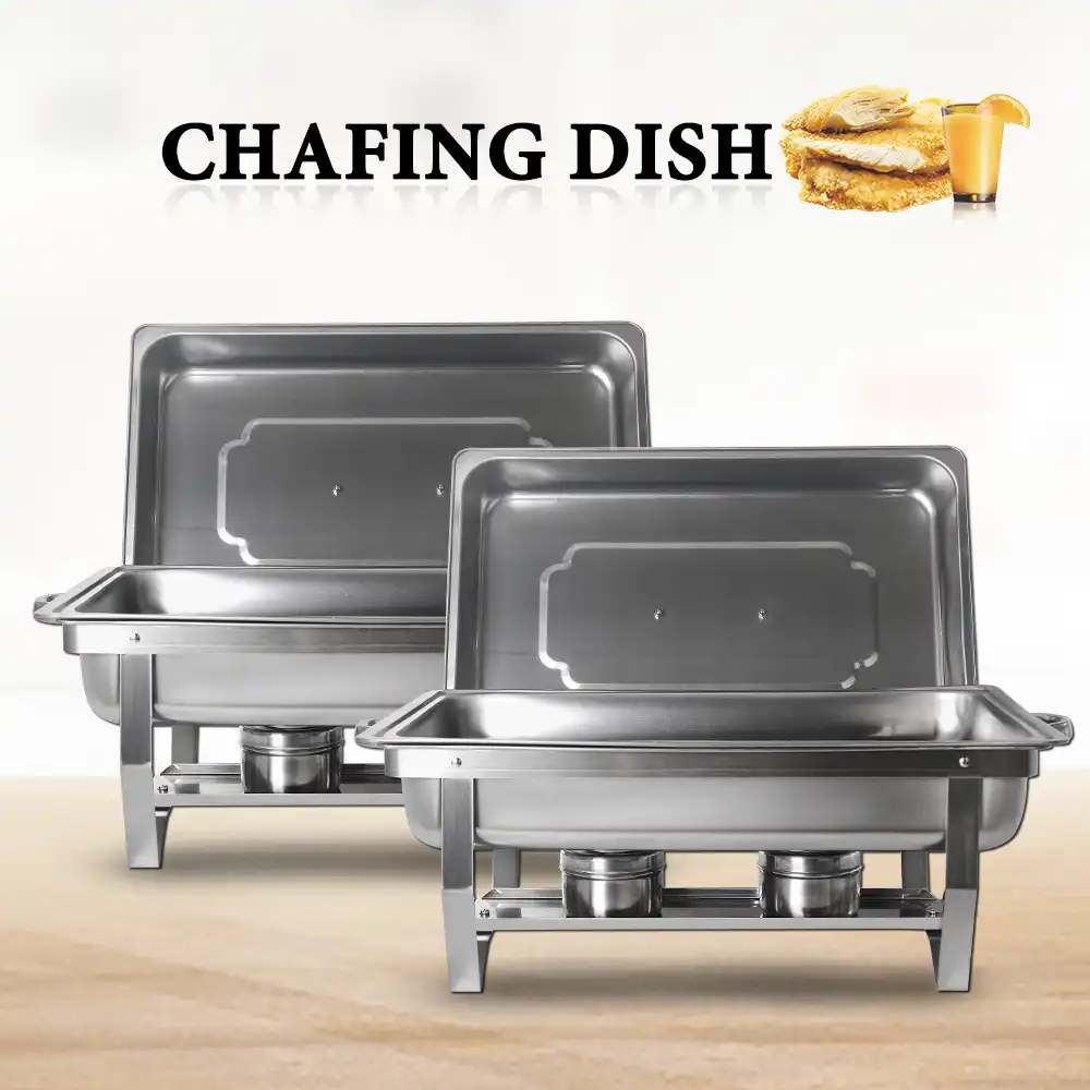9L Chafing Dish Speisenwärmer Edelstahl Warmhaltebehälter Buffet-Set Wärmer DE
