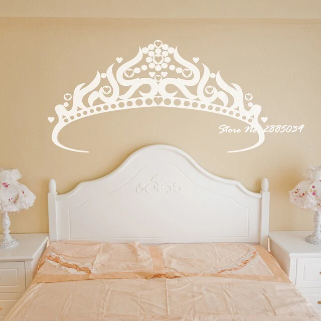 Us 7 44 30 Off Large Princess Crown Wall Stickers Vinyl Pretty Wall Decals Home Decor Wall Art Quote Bedroom Wallpaper Diy Wall Sticker La294 In