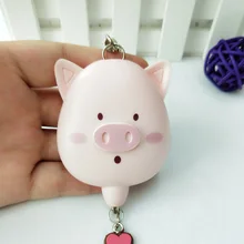 Pink color pig personal alarm keychain security device for kids and women