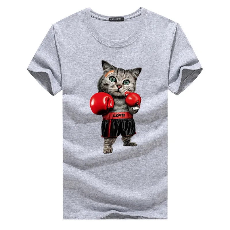 Для Мужчин's футболка мужская брендовая футболка с круглым вырезом с рисунком кота футболки Летние Повседневное высокое качество хипстерские футболки Для мужчин