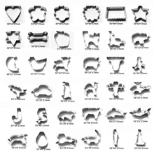 Рождественские формочки для печенья из нержавеющей стали с мультяшными животными толщиной 0,3 мм, пресс-форма для вырезания фруктов, кексов, кухонные инструменты для выпечки