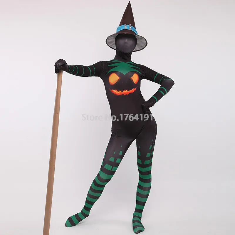 Witch Cosplay Costumes Lycra Spandex Full Body Zentai Bodysuit For