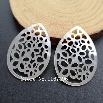 

30pcs/lot 25x34mm Natural Hollow Pear& Drop Flower pearl MOP Beads Drop Flower Mother of Pearl Shell Beads for DIY Jewelry