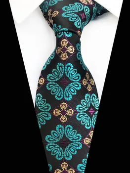

8CM Unique Design Men Fashion Tie Woven High Level Paisley Floral Necktie for Groom Wedding Party