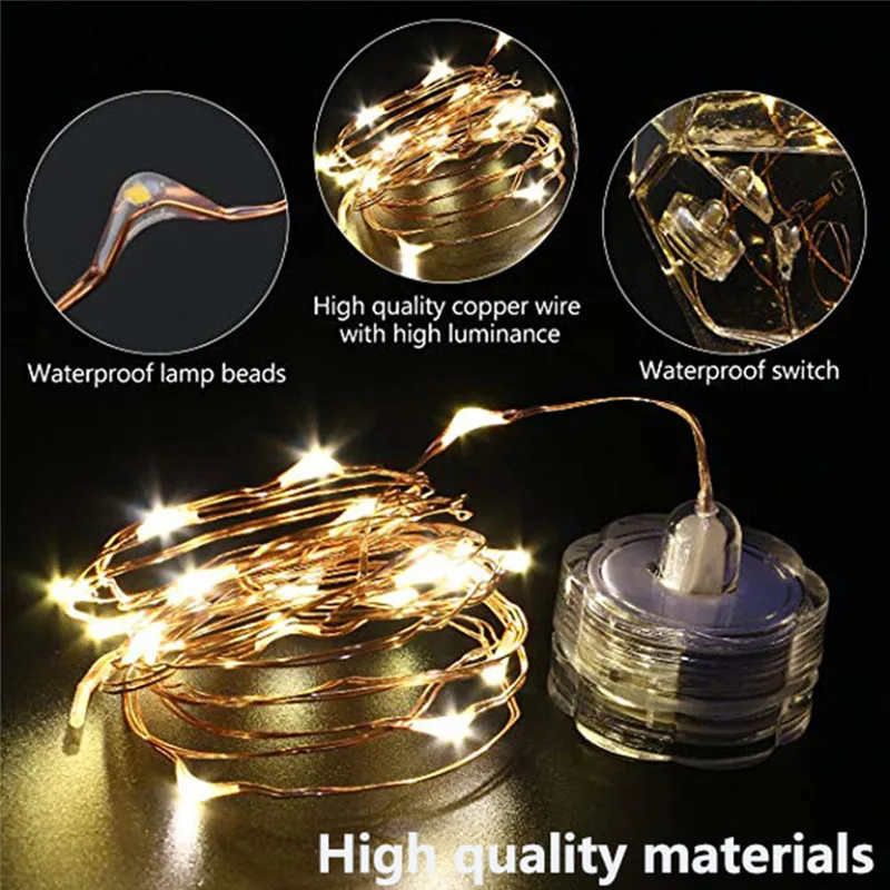  2m 20 LED Submersible Waterproof Fairy Light Copper Wire String Lights Base Lamp Multicolor LED LIGHT SET 40JA1404