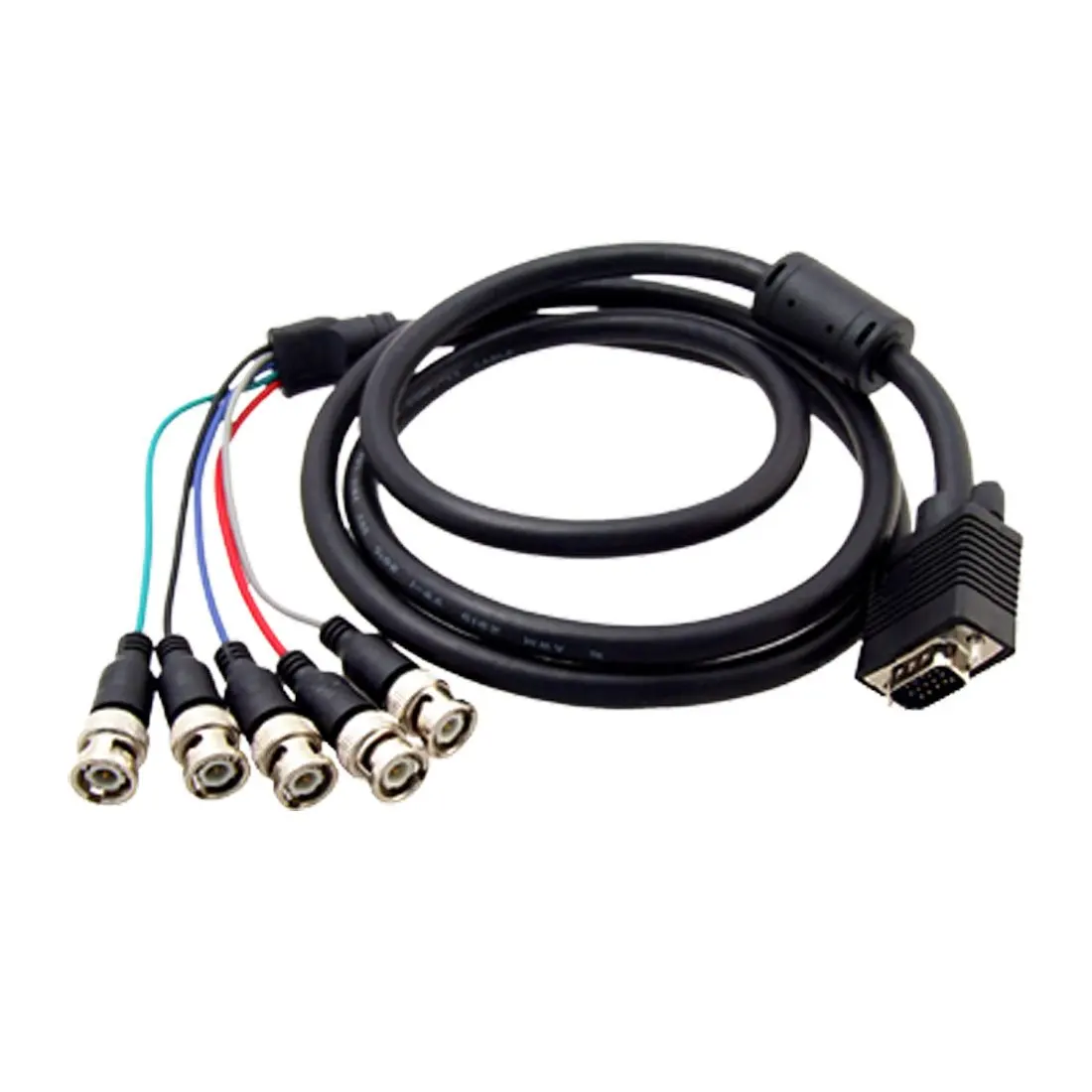 

51-inch VGA to 5 BNC RGBHV Breakout Cable Male to Male