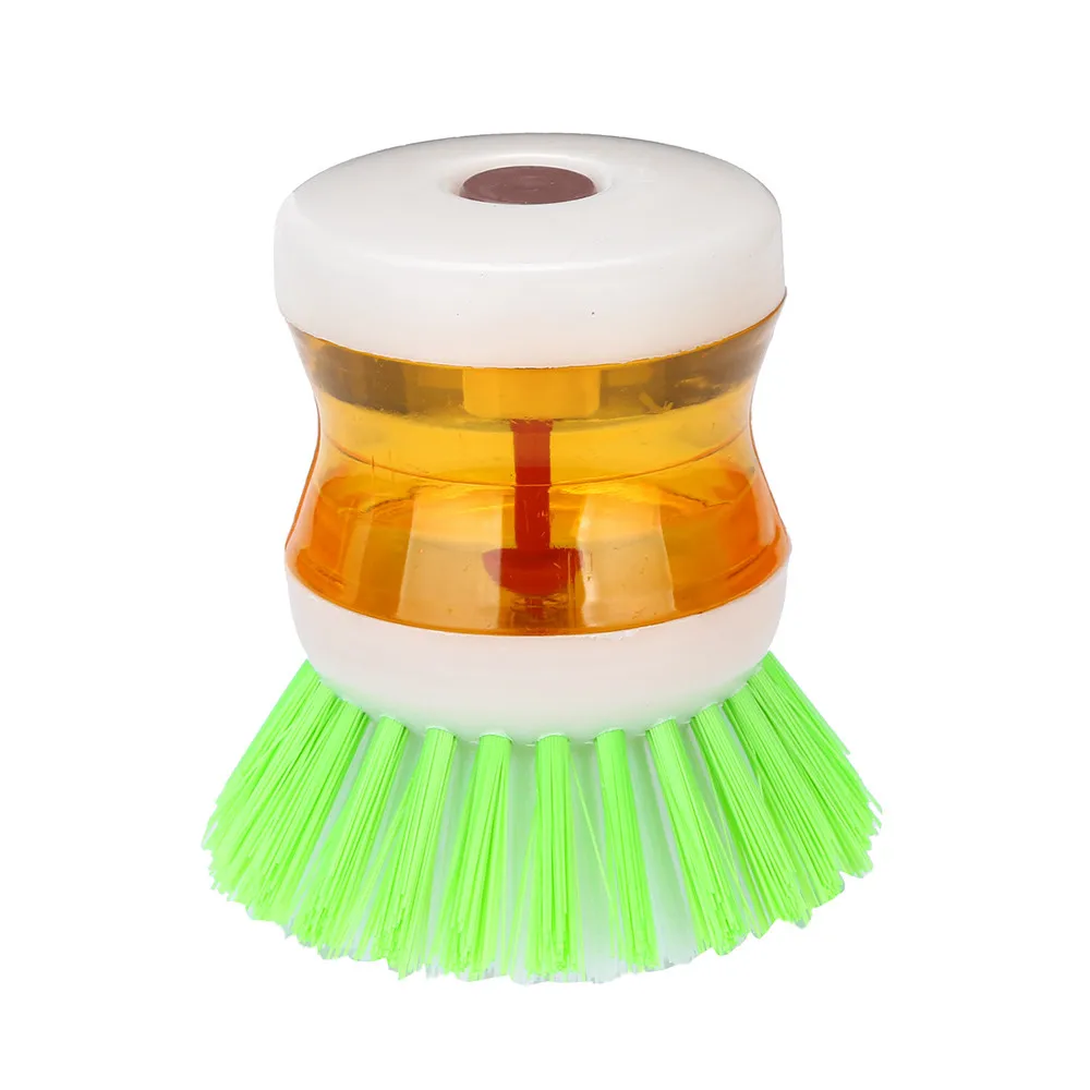

ISHOWTIENDA 2018 High Quality Dish Brush with Washing Up Liquid Soap Dispenser Kitchen Utensil Pot