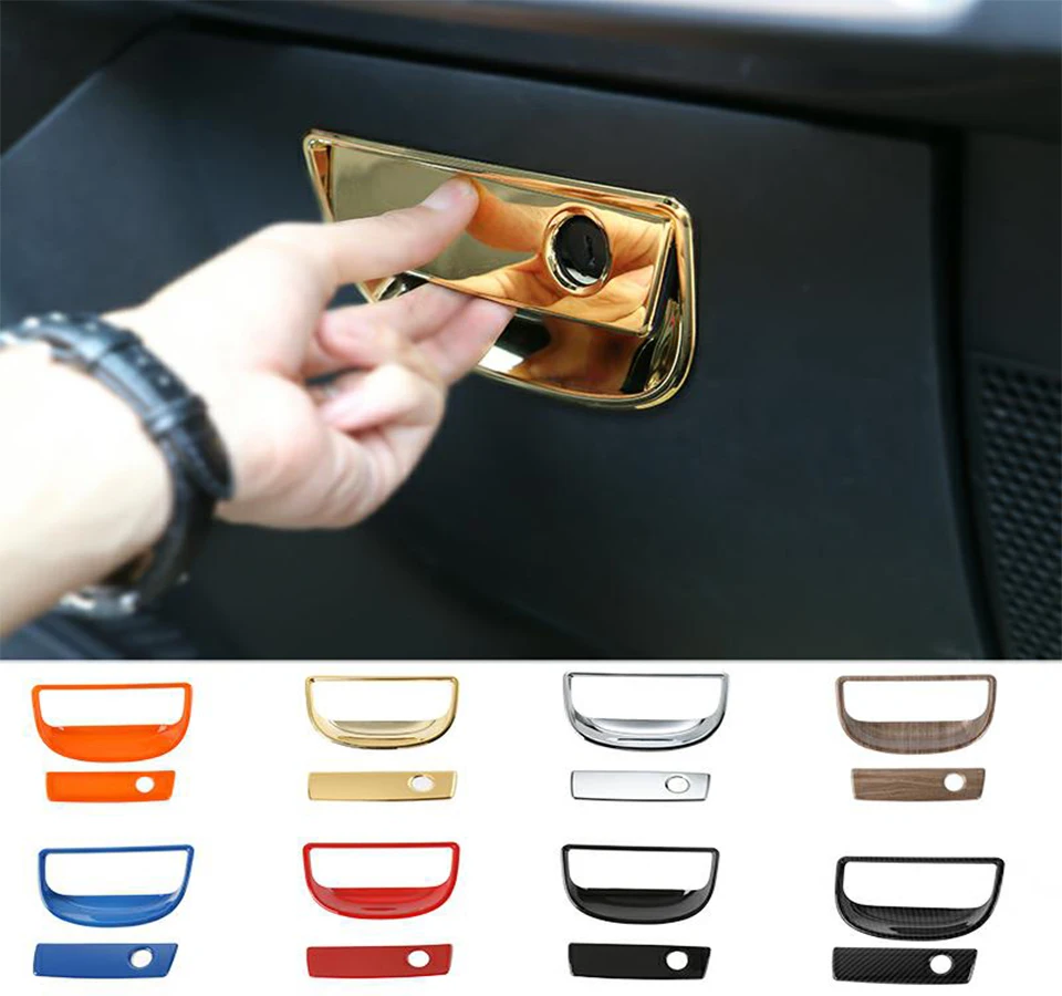 SHINEKA Interior Mouldings Car Interior Storage Box Handle Decoration Cover Stickers For Jeep Wrangler JK 2011-2017 Accessories 