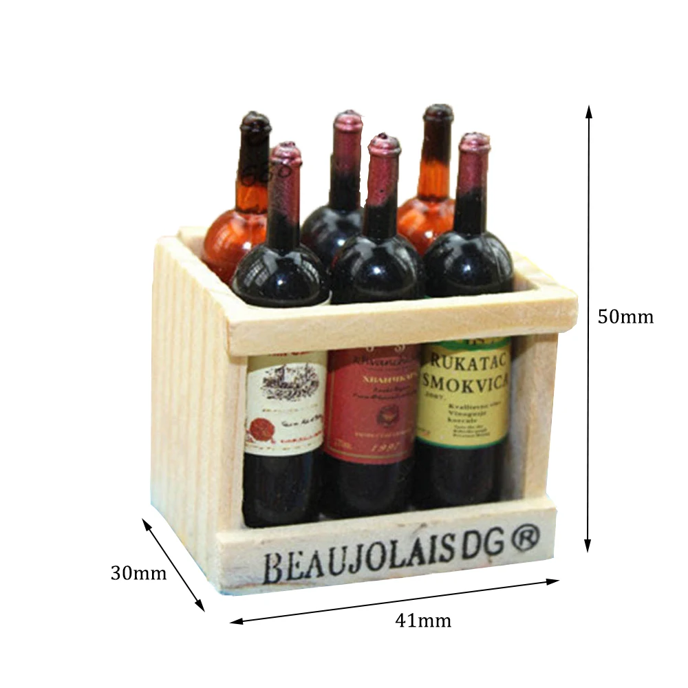 

RC Car Accessories Decoration Mini Wine Bottle Set with Box for 1/10 RC Rock Crawler Axial SCX10 TAMIYA C01 RC4WD D90 TF2 TRX4