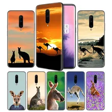 Animal kangaroo Soft Black Silicone Case Cover for OnePlus 6 6T 7 Pro 5G Ultra-thin TPU Phone Back Protective