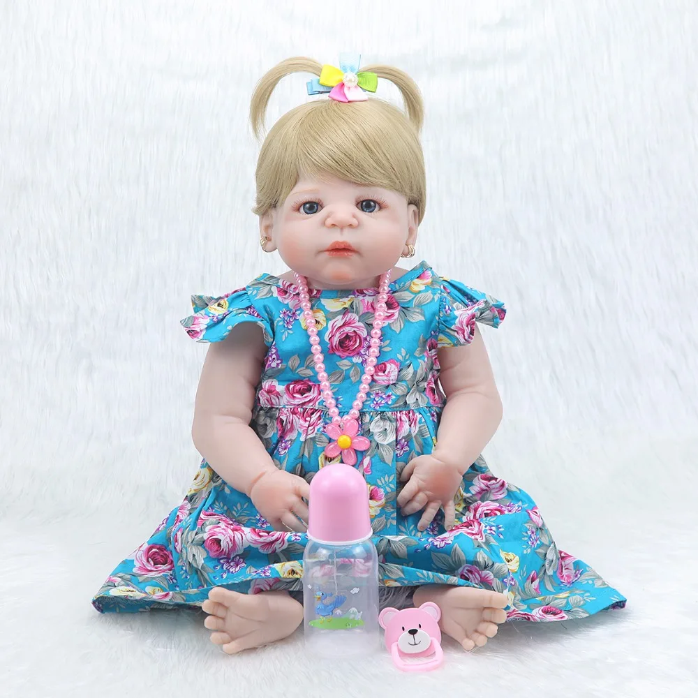 

55cm full body silicone reborn doll Realistic toys baby girl reborn 22 inch princess newborn babies doll birthday gift