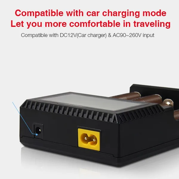 Оригинальное умное зарядное устройство Miboxer C4 VC4 LCD для li ion/IMR/INR/ICR/LiFePO4 18650 14500 26650 AA 3