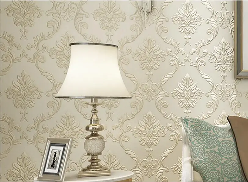 Beibehang 53x300 cm damasco europeu floral papel