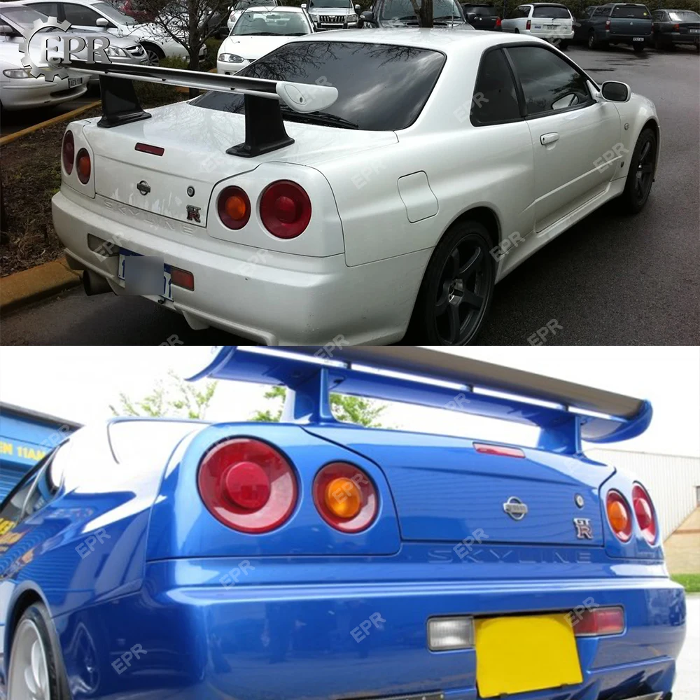 Для Nissan Skyline R34 GTR FRP стекловолокно JUN высокий спойлер ноги авто тюнинг часть для GTR R34 стекловолокно JUN Задняя Крыло ноги