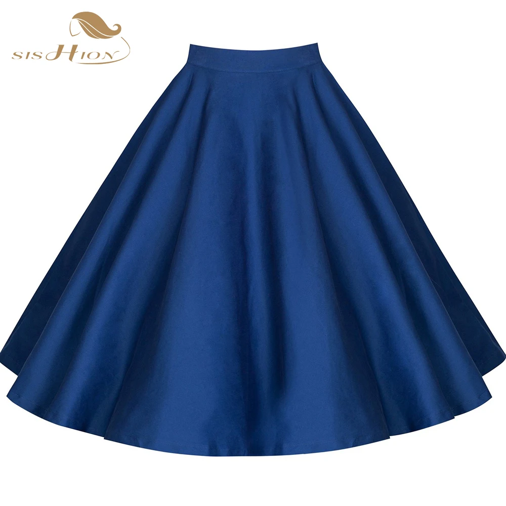 

Sishion Fashion Vintage 50s 60s Retro Swing Rockabilly Skirt Summer High Waist XXL Print Dot Floral Skirt Summer faldas VD0020F