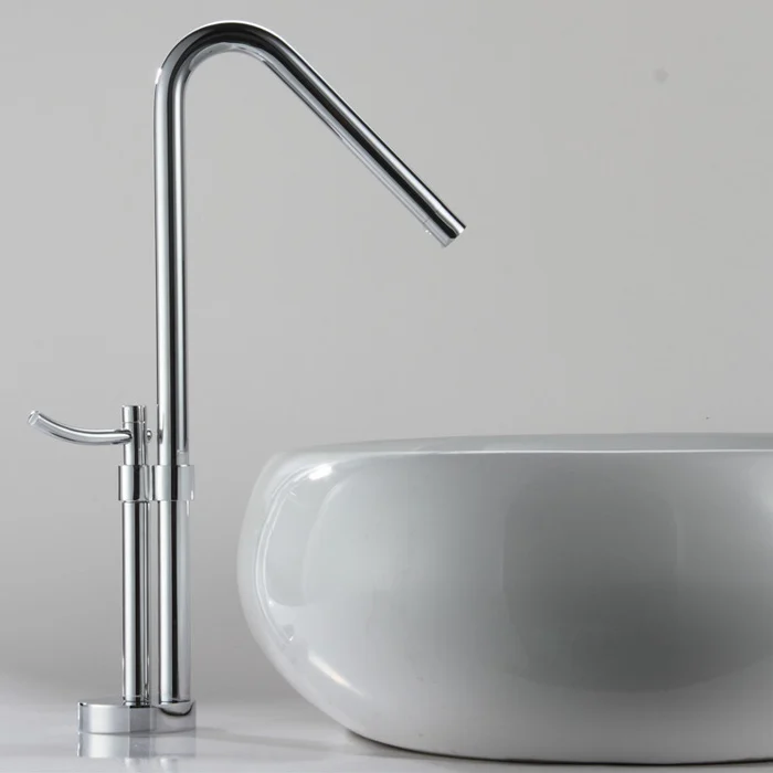 

Hot and cold water Sibaile copper bathroom cabinet single hole basin heightening design of rotating tap