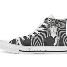 Eudoxia/Новинка; дизайнерская дышащая Повседневная Высокая обувь на шнуровке; Холщовая обувь кеды