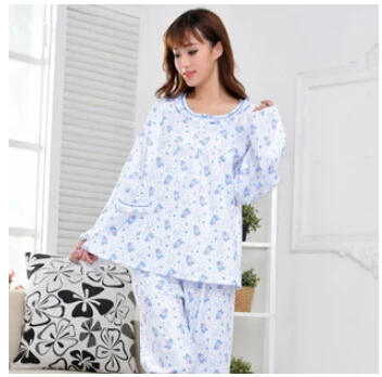XL-5XL, женские пижамы, большие размеры, зимняя Хлопковая пижама с длинным рукавом, весна-осень, домашняя одежда для женщин, Пижама для женщин Q582 - Цвет: 2614