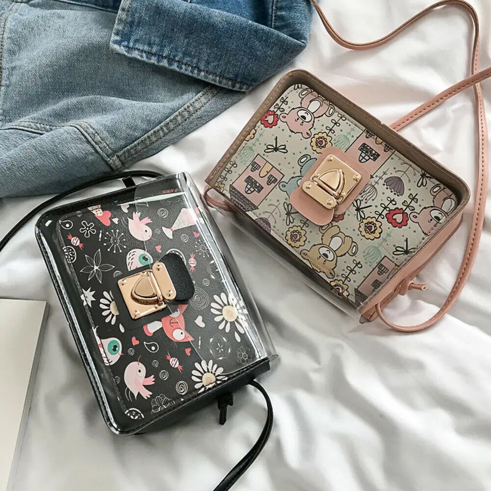 

New Women Mini Transparent PVC Plastic Cross Body Durable Summer Shoulder Bag Ladies Printing Cool Handbags For Women 2019