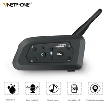 VNETPHONE V6 Intercom Helmet Bluetooth Headset Motorcycle Communication Intercomunicador 6 Riders Interphone Speaker MP3 GPS