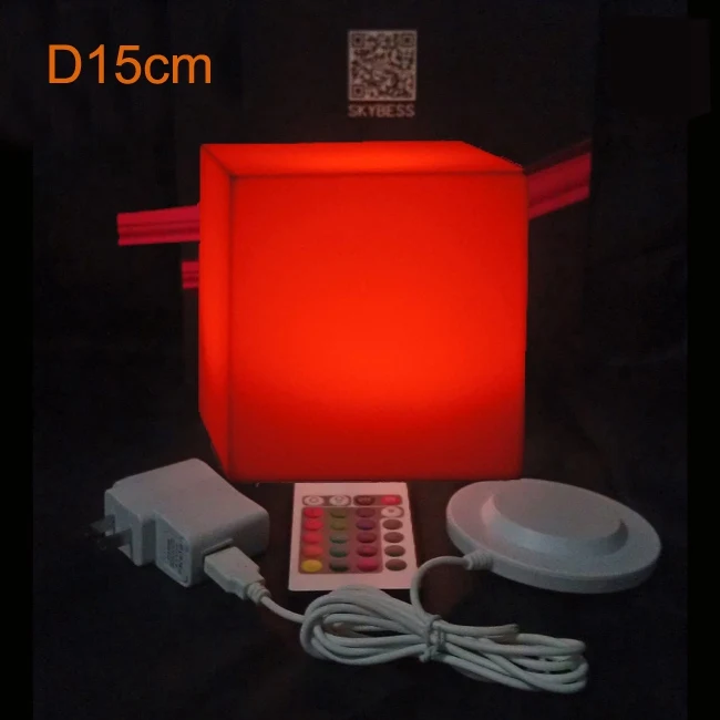 D10cm D13cm D15cm 10X15 D20cm RGB Перезаряжаемые светодио дный подсветкой светодио дный Органайзер в форме куба стул для бара КТВ паб Пластик освещения