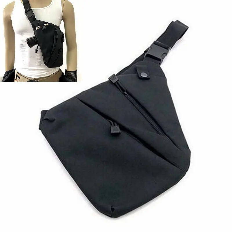 

Multifunction Men Chest Pack Nylon Tactical Shoulder Bag Left / Right Shoulder Concealed Carry Bag Tactical Storage Gun Bag