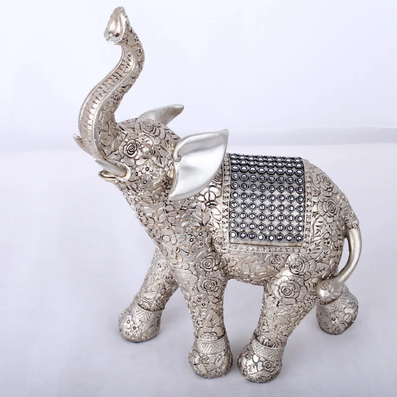 

Europe Resin Rose Elephant Statue Ornaments Desktop Crafts Home Office Room Decoration Vintage Elephant Miniature Figurines Gift