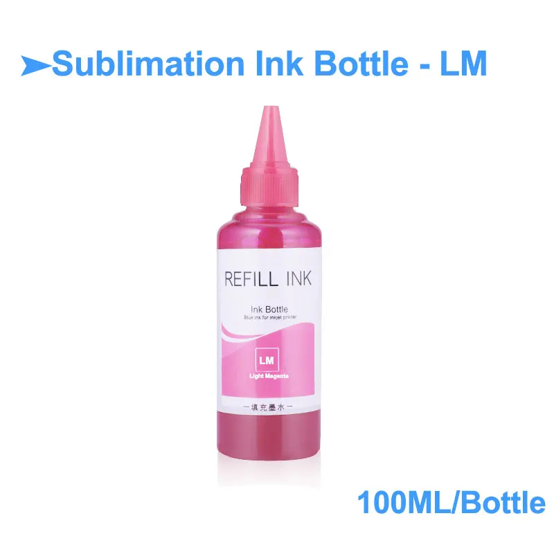 100 мл/бутылка сублимационные чернила для Epson L392 L395 L800 L805 L1300 L1800 WF-4630 термопечати сублимационные чернила - Цвет: Light Magenta-100ml