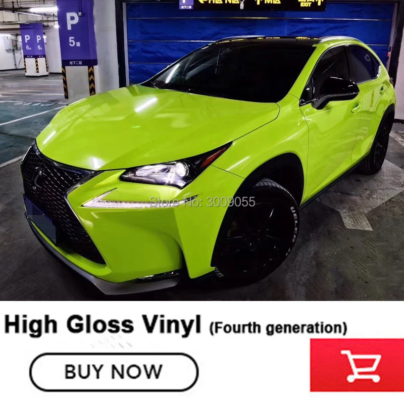 

Crystal glossy Toxic Vinyl wrap tender green Car Stickers For All Car Models Fourth generation Imported glue