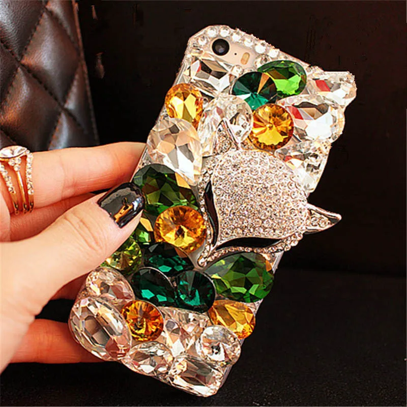 

For Samsung A5 A7 2017 A9 A8 A6 PLUS A50 A70 A80 Luxury Glitter Back Cover Crystal Bling Diamond rhinestone Fox soft Phone case
