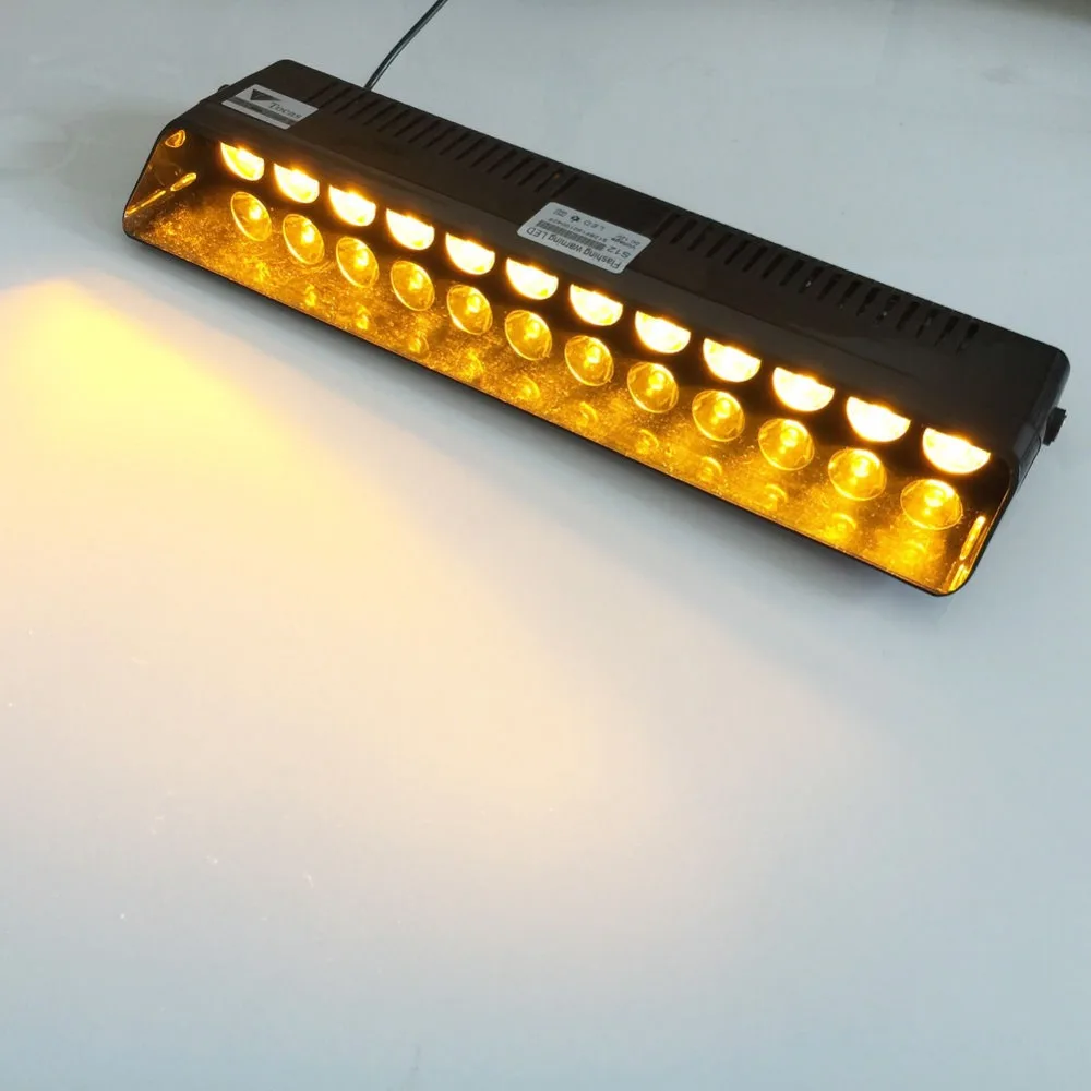 12 LED Emergency Warning Traffic Advisor Vehicle Strobe LED Flash Light Bar Amber(China (