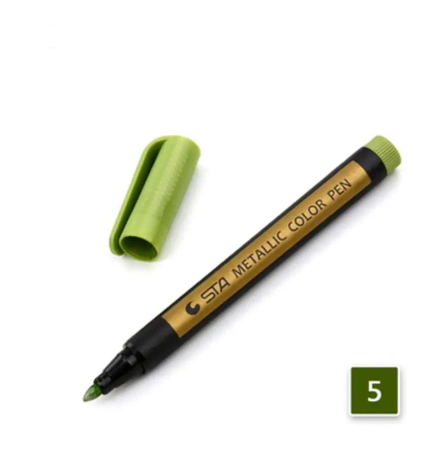 Новое поступление Металлическая Микрон ручка детальная маркировка цветной металлический маркер для альбома черная бумага Srawing школьные товары для рукоделия - Цвет: light green