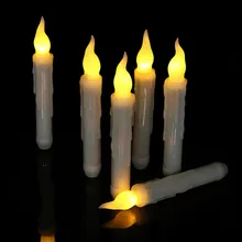 Светодиодный светильник-свеча с восковой с дистанционным управлением, без пламени, Мерцающая рождественская лампа, свечи, Свадебный декор, домашний Рождественский Декор, свечи, 6 шт