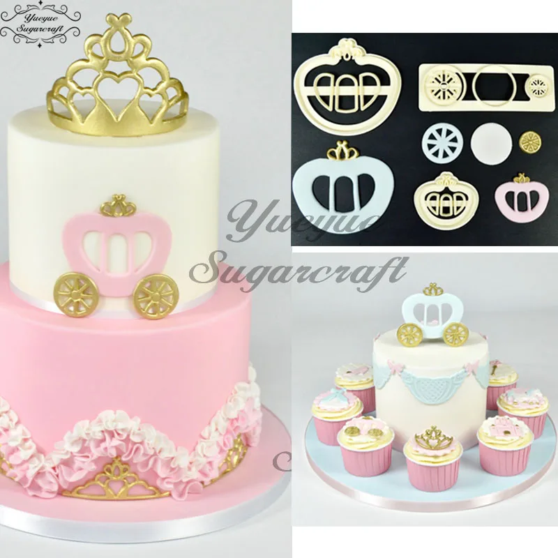 Yueyue Sugarcraft Princess Carriage plastic fondant cutter cake mold