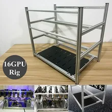 16 GPU Aluminum Stackable Open Air Frame Mining Miner Rig Case Crypto Coin ETH High quality computer case Towers For BTC