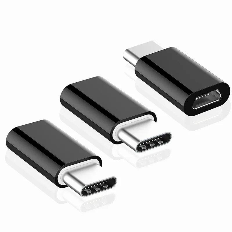 Разъем Micro USB для USB 3,1 type c type C, быстрое зарядное устройство Mirco Female для iPhone, iPad, зарядное устройство для передачи данных - Цвет: 3PCS black- TYPE-C