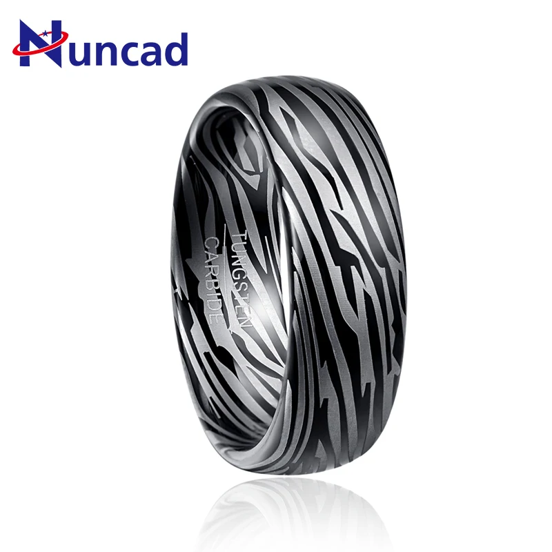 2018 Classical engaged men rings Dome Damascus Tungsten Ring Personality Wedding bridegroom Jewelry Gift ring size 7-12