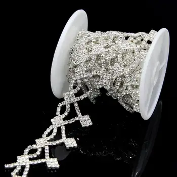 

5Yards Crystal Chain Trim Rhinestone Applique for Bracelet Wedding Dress