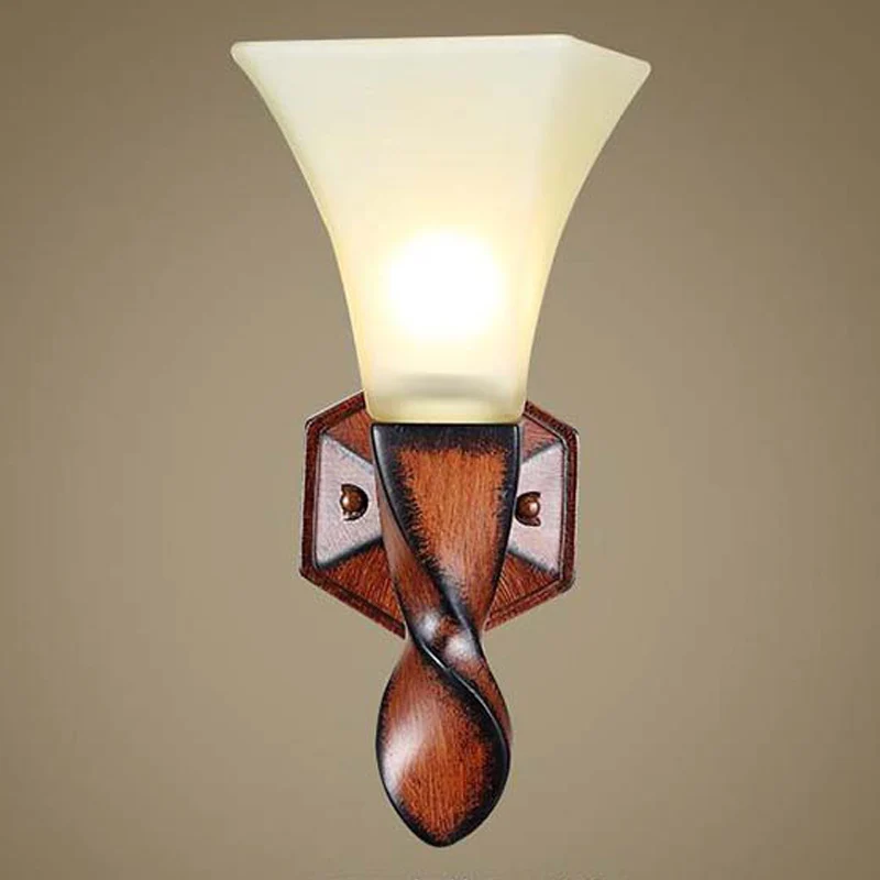 Древний Стекло настенное освещение для Гостиная спальня потолочный светильник с светодиодный лампы стеклянные настенная лампа для виллы и дома внутреннего освещения