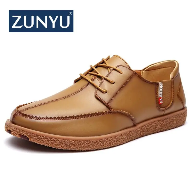 

ZUNYU 2018 New Spring Summer Genuine Leather Mens Loafers Fashion Breathable Men Casual Shoes Designers Moccasins Man Flats