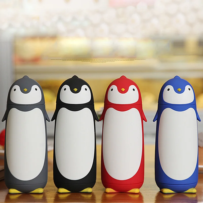 280ml Penguin inox Cup Thermal Mug Vacuum Insulation Bottle Thermos Cafe Coffee Water Bottle Tumbler Water