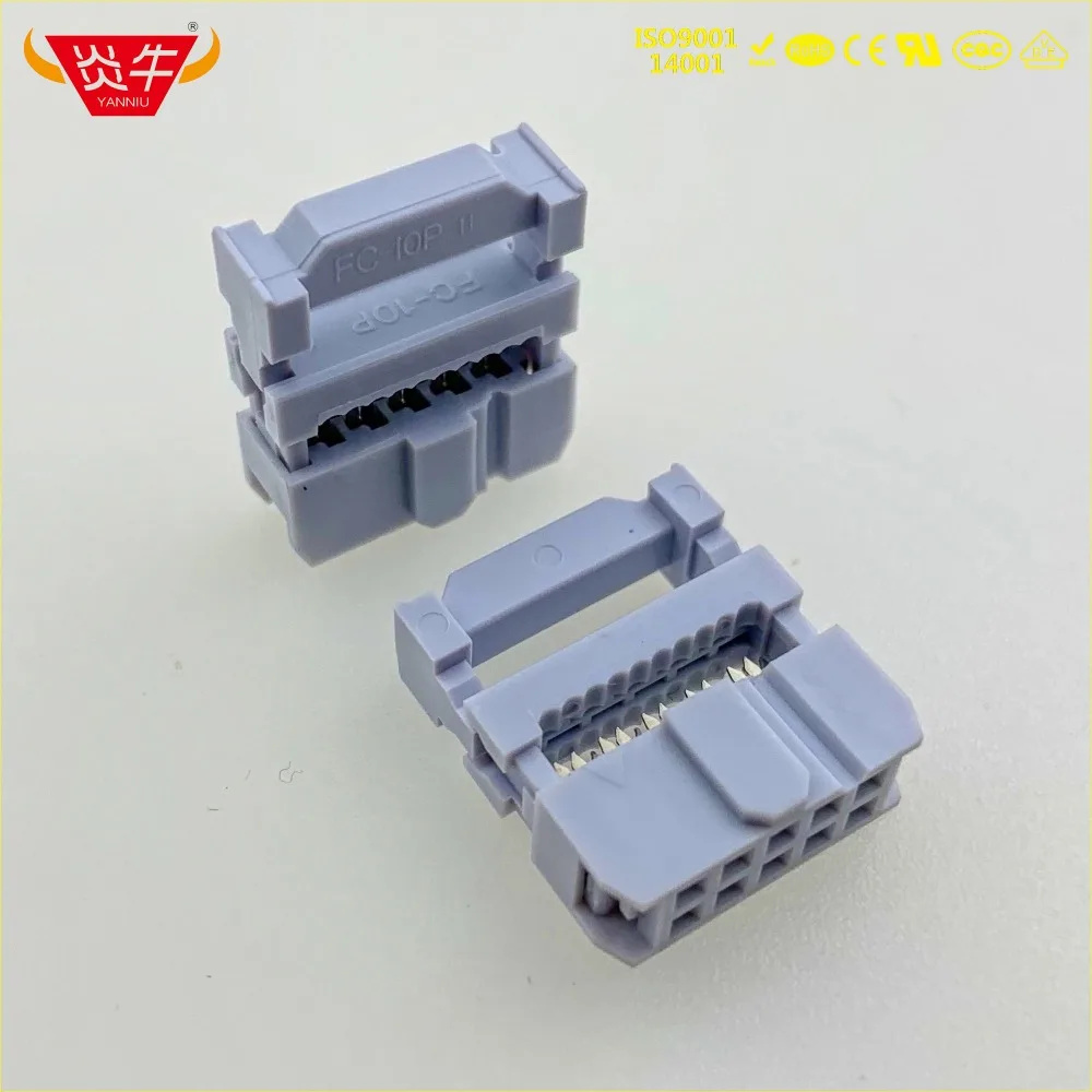 

FC-10P Female 2.54mm PITCH 10PIN IDC SOCKET CONNECTORS ISP JTAG HEADER FOR FLAT RIBBON CABLE SAMPLE NEXTRON YANNIU