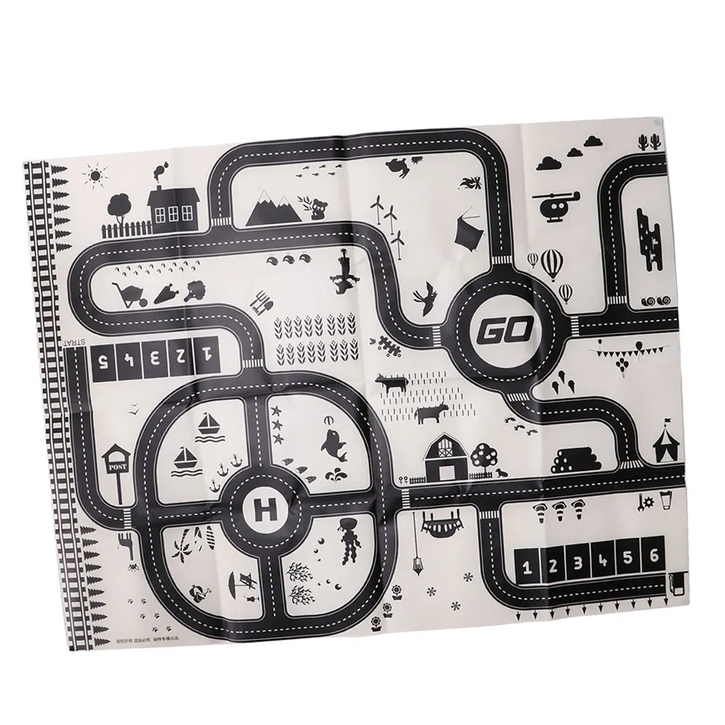 Children's Traffic Parking Map Road Sign Parking Lot City Scene Diagram Hobbies Action Figures Toys for Kids Christmas Gift