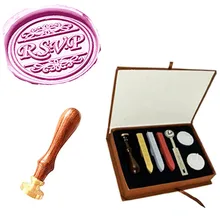 Винтажная сургучная печать RSVP декоративный узор свадебные пригласительные палочки ложка подарочная коробка комплект изображение на заказ логотип