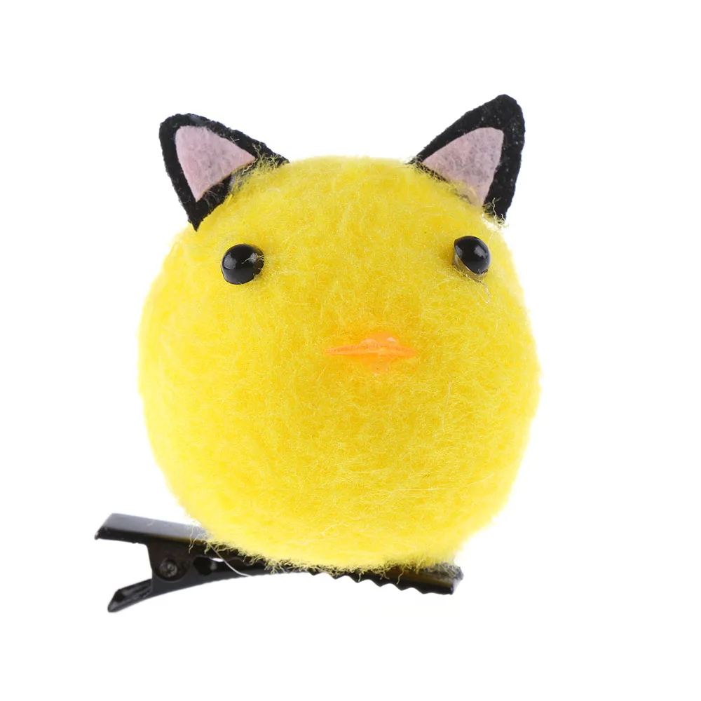 1 PC Mode Lucu Rambut Barrette Jepit Kartun Hewan Lucu Kuning 3D